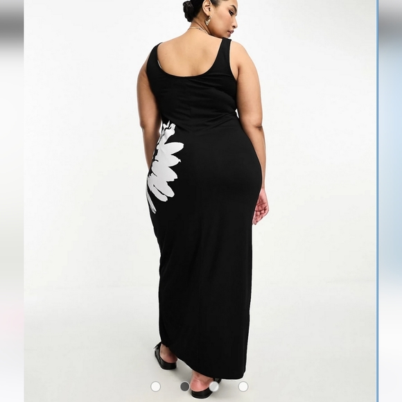 NWOT ASOS Curve Scoop neck Maxi Dress with Floral Print - Picture 2 of 3